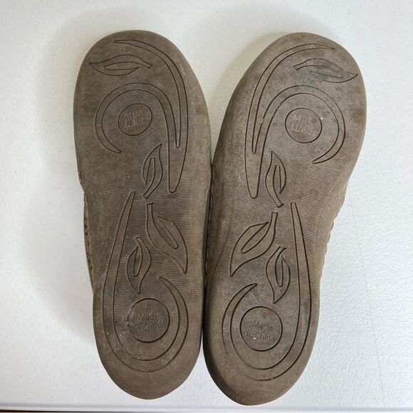 Muk Luk Sport Sandy Light Brown Cut Out Details Flat Loafer Moccasin Women 8 EVA - Picture 13 of 16